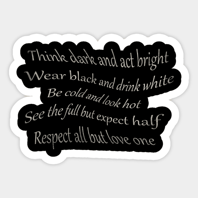 Think black Sticker by Wwonka